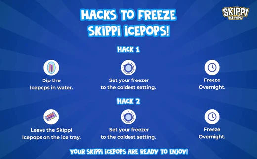 All Flavor Box of Skippi Natural Ice Pops, Pack of 12 Freezer pops of 70ML each.