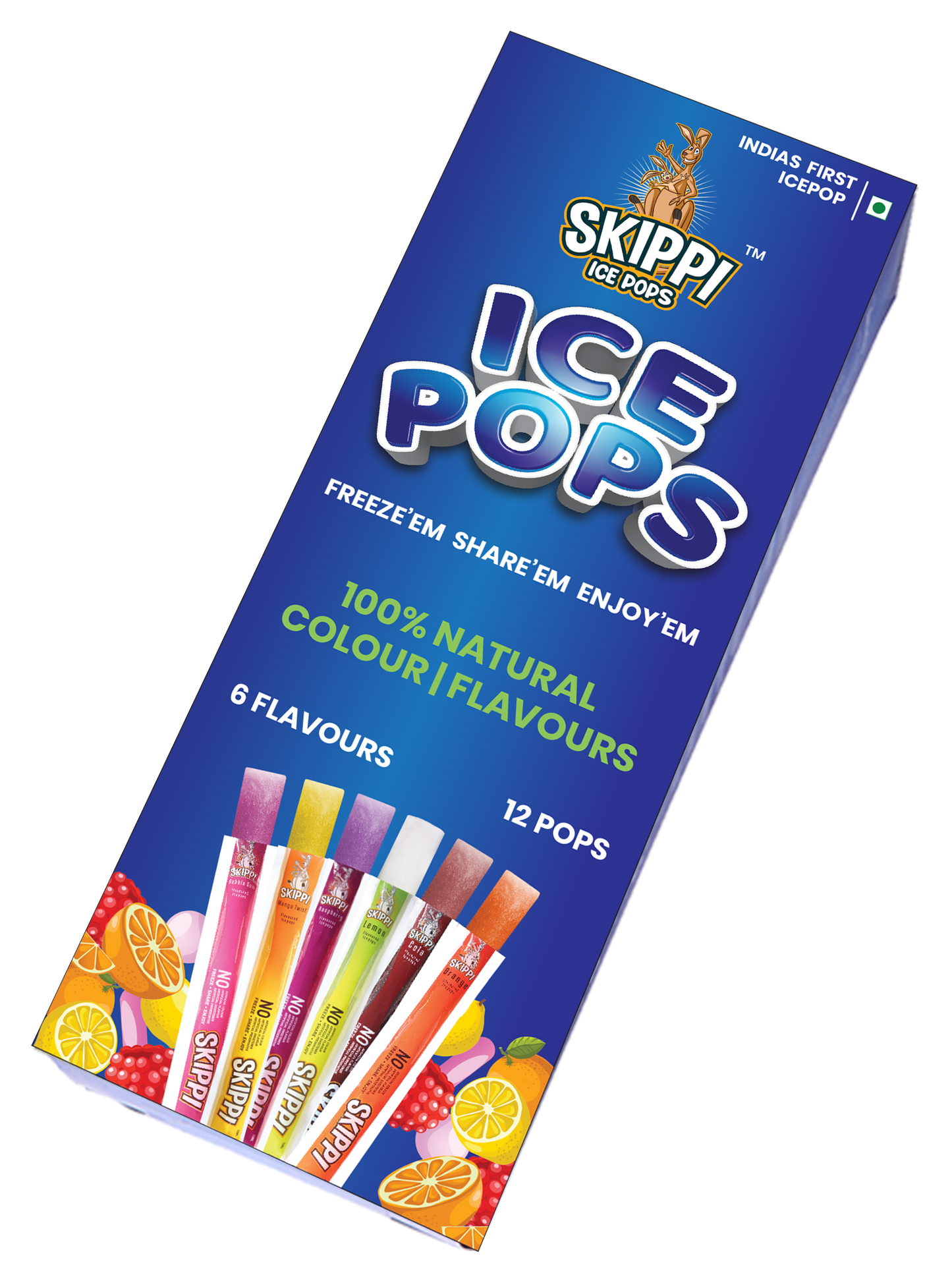 All Flavor Box of Skippi Natural Ice Pops, Pack of 12 Ice Pops - Skippi